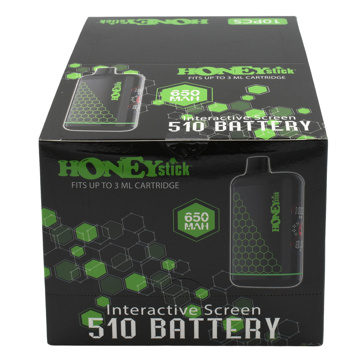 Honeystick Interactive Screen 510 Battery POP 10-Pack retail ready display box - Green Color Option