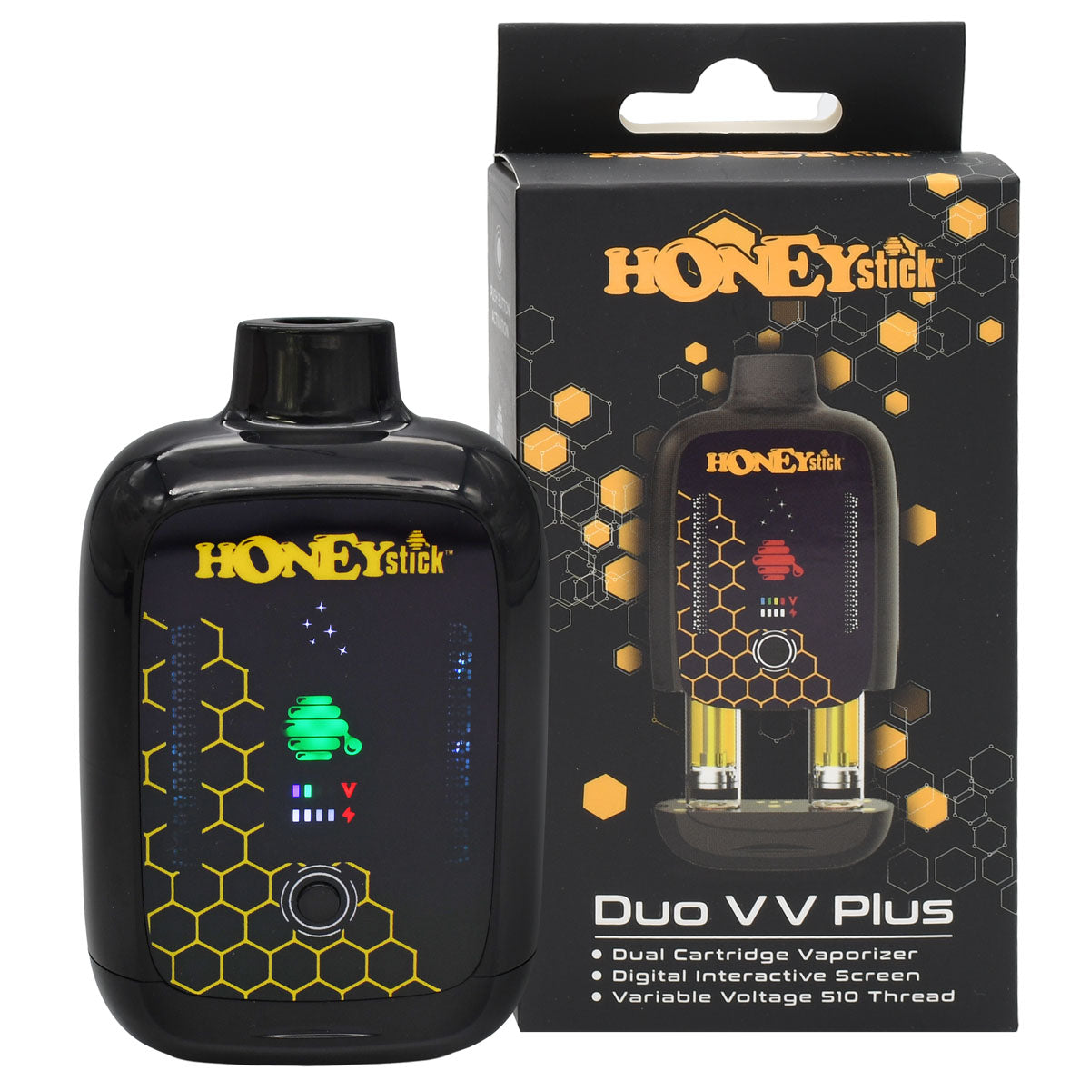 Honeystick DUO VV PLUS vape battery concealer with Box - Yellow Design Option