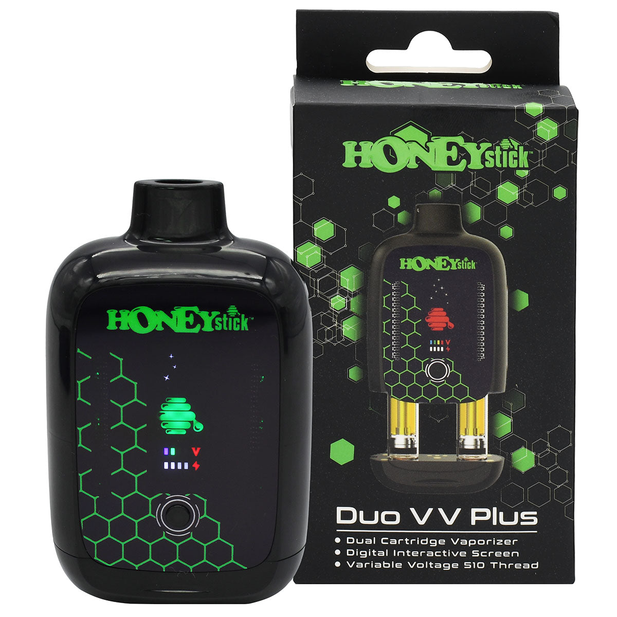 Honeystick DUO VV PLUS vape battery concealer with Box - Green Design Option