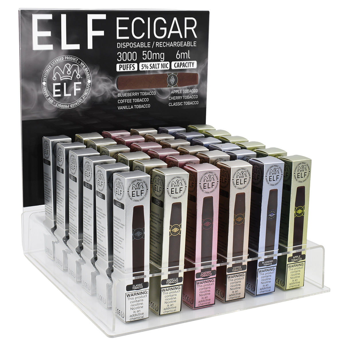 Elf Cigar Vape Sampler 36PC Display