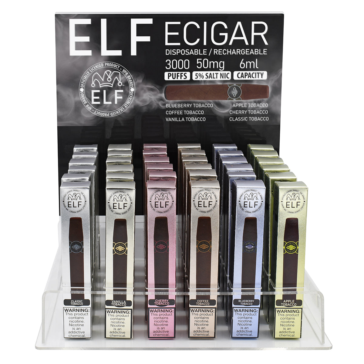 Elf Cigar Vape Sampler 36PC Display