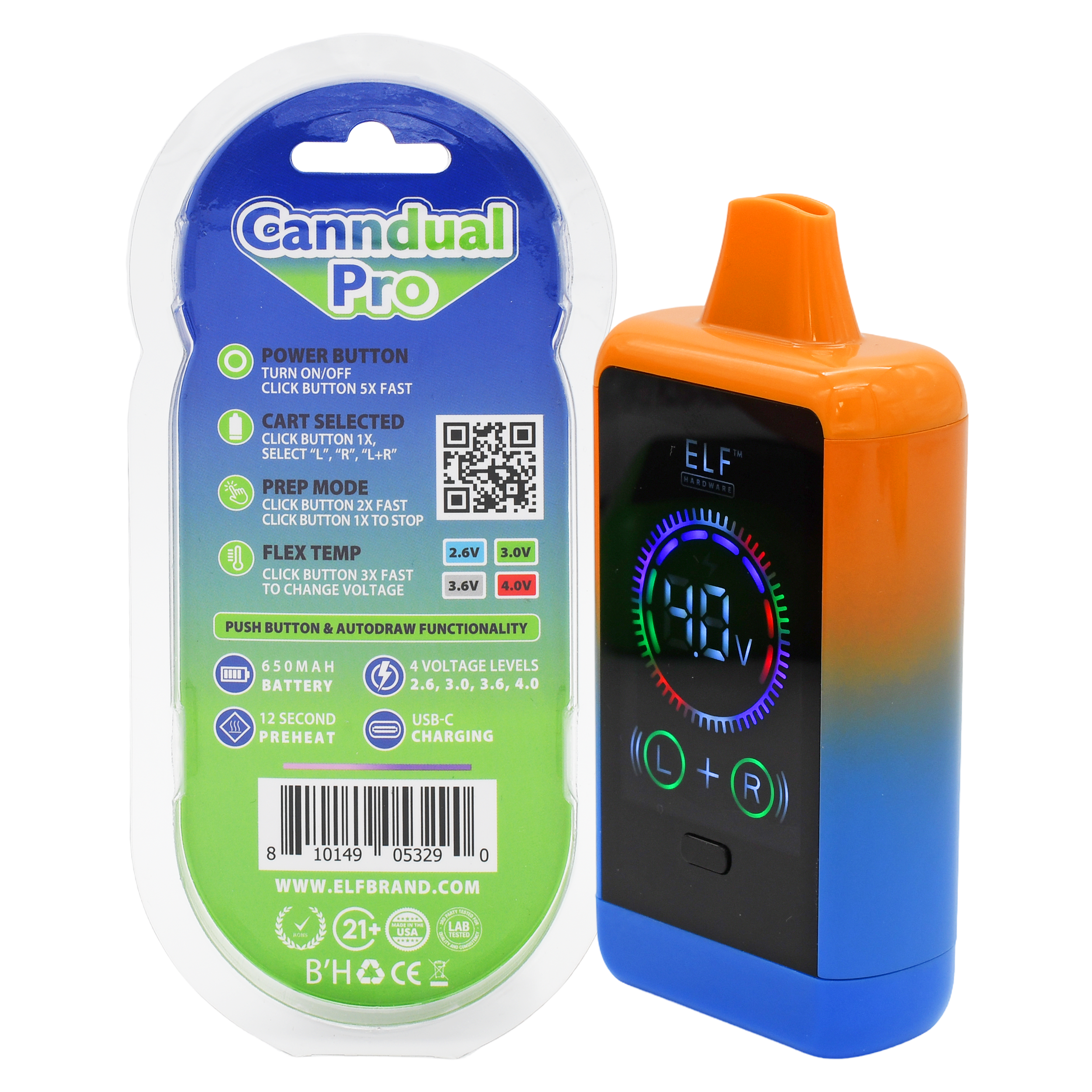 Elf Canndual Pro Dual Cart Vape Battery Concealer